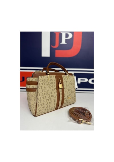 Just Polo Kadın Siyah Taba Gofraj Kabartma Desenli Mıknatıslı Çıtçıt Kapama El Çantası Mh4031mh Siyah - Taba 77590661