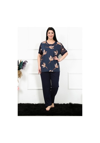Akbeniz Kadın 5xl-6xl-7xl-8xl Büyük Beden Kısa Kol Pijama Takım 75005-lacivert Lacivert Akbeniz Kadın 5xl-6xl-7xl-8xl Büyük Beden Kısa Kol Pijama Takım 75005-lacivert Lacivert