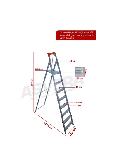 Asvera 7+1 Basamaklı Profil Merdiven