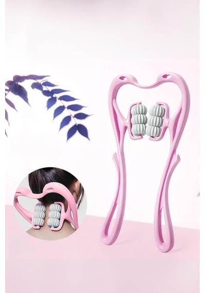6 Tekerlekli Boyun Masaj Aleti Pembe