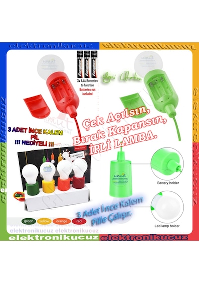 Çek Yak Ipli Lamba Gece Lambası Seyyar Lamba Pilli Kitap Okuma(463386997) Çok Renkli