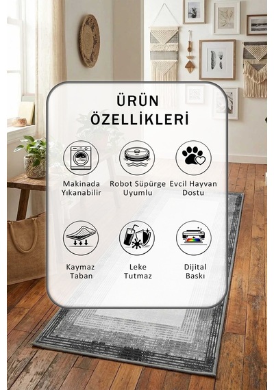 Gri Yıkanabilir Yolluk