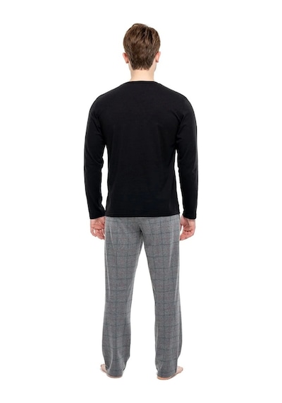 Mod Collection Pamuklu Sıfır Yaka Kareli Erkek Pijama Takım 001