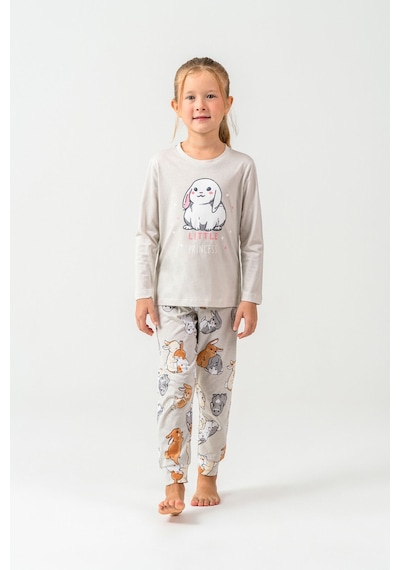 Rolypoly Kız Çocuk Gri Pijama Takım Gri