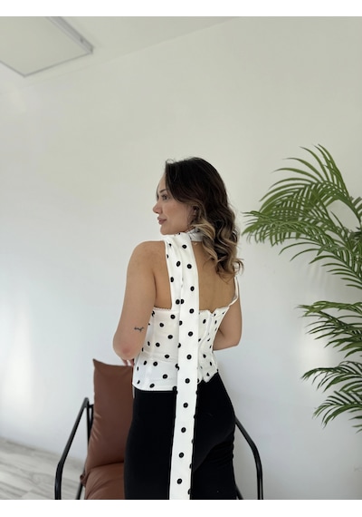 Keymoda Kadın Puantiye Büstiyer Beyaz
