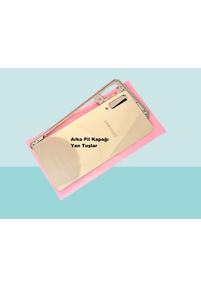 Samsung Galaxy A7 A750 2018 Uyumlu Full Kasa Arka Kapak Batarya Kapağı - Gold Çok Renkli
