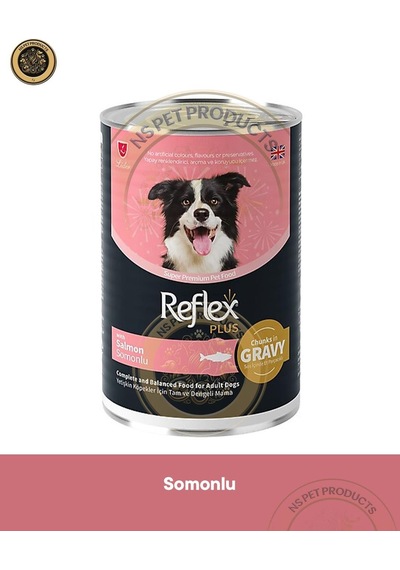 Reflex Plus Sos İçinde Et Parçacıklı Somonlu Yetişkin Köpek Maması 3x400gr