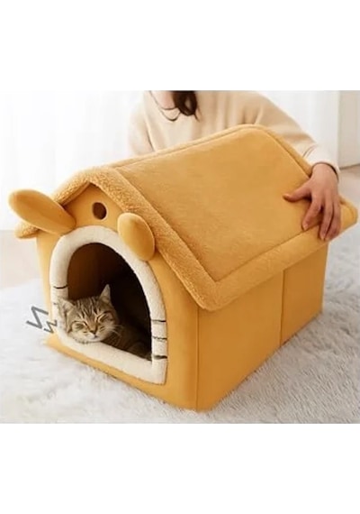 Peluş Yumuşak Kedi Evi, Isı Yalıtımlı Ve Çıkarılabilir Minderli Tasarım