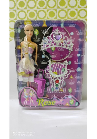 Oyuncak Rose Bebek Aksesuarlı Mücevherli Bebek Seti Evcilik Oyun