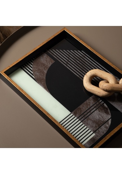 Mudo Home Terra Dekoratif Tepsi 31x42 Cm Siyah