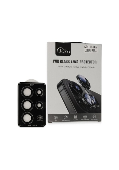 Joko Samsung Galaxy S24 Ultra Pvd Metal Kamera Lens Darbeye Dayanıklı Tam Uyumlu - Siyah