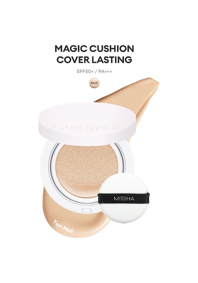 Missha Magic Cushion Cover Lasting Yüksek Kapatıcı Yarı Mat SPF50+ PA+++ Fondöten No.21 15 G