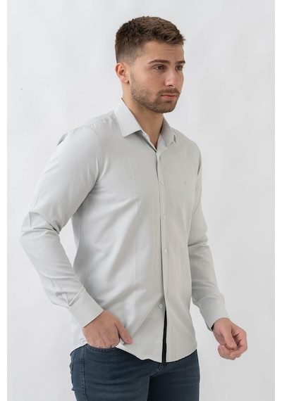 White Stone Verona G186 Pamuklu Regular Fit Düz Gömlek Taş - M Taş