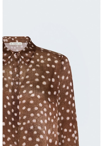 Sateen Desenli Klasik Gömlek - Bordo-137851