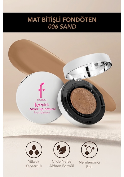 Flormar K-Spirit Cover Up Yüksek Kapatıcı & Uzun Süre Kalıcı Yarı Mat Bitişli Fondöten 005 Beige