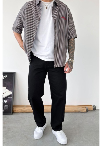 Siyah Basic Baggy Fit Pantolon Siyah