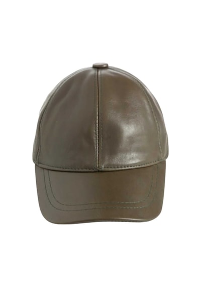 Unisex %100 Deri Arkadan Ayarlanabilir Baseball Kep Şapka Zeytin Haki