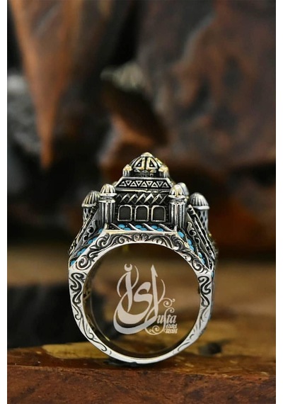 Islam Usta Tasarımı Gümüş Camii Model Gümüş Erkek Yüzük Gyzıslmstm3-gms