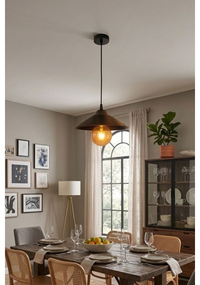 LumiaLighting Zen Model Siyah Yemek Masası Oturma Çocuk Yatak Odası Modern Ledli Avize