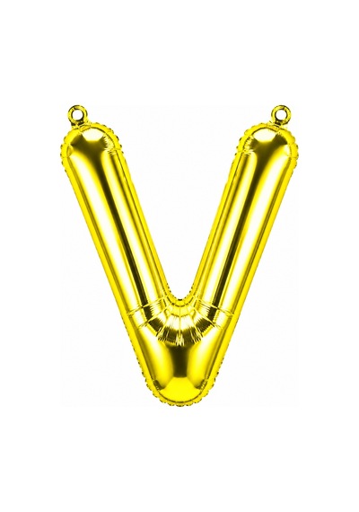 V Harfi Folyo Balon Altın Rengi 36 Cm