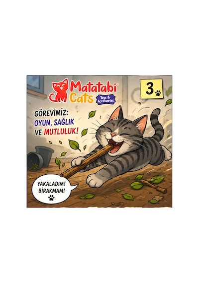 Jum .3 Lü Stıck-doğal Kedi Oyuncağı ,diş Temizleme,kedi Kemirme Çubuğu