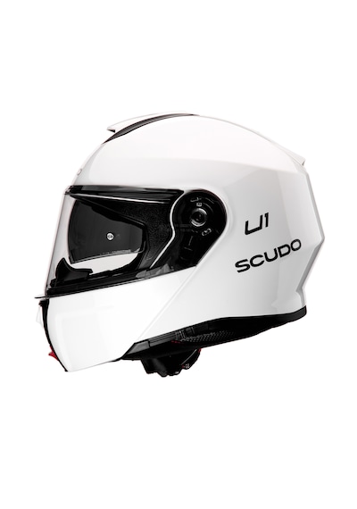 Scudo U1 Ece 22.06 Sertifikalı Modüler Çene Açılır Güneş Vizörlü Motosiklet Kaskı Beyaz
