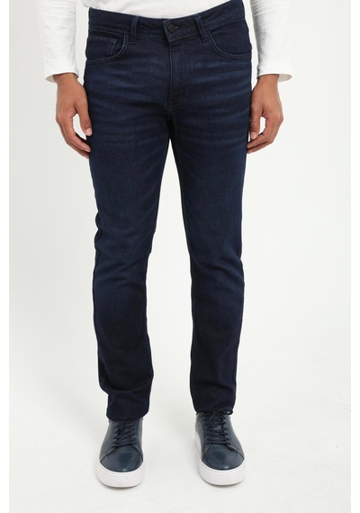 Erkek Slim Fit Lacivert Jean-19312