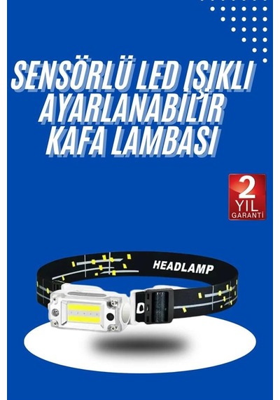 Kafa Lambası, Su Geçirmez Kafa Feneri 3 Mod Aydınlatma Altın