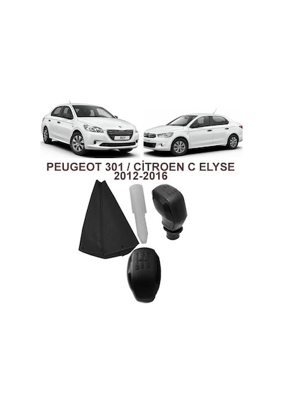Vites Topuzu (Spor Tıp-Siyah) + Vites Kol Körük 301-C Elysee 12-
