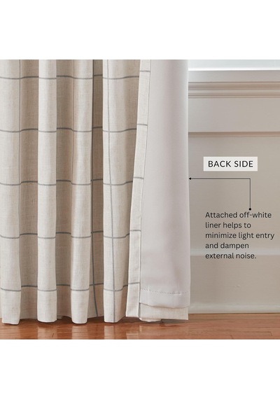Lexroo Elrene Home Fashions Pencere Paneli Ekose Izgara Karartma Pencere Perde Panelleri/oturma Çok Renkli