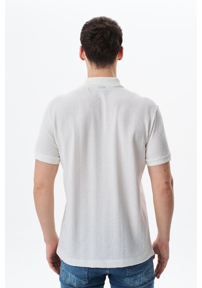 AR-MA Arma Erkek Basic Regular Fit Jakarlı Süprem Polo Yaka Tişört Y29374356402 Beyaz