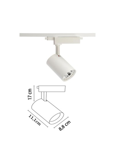 30w Cob Led Ray Spot Sarı Işık 3000k Beyaz Kasa 3 Adet Çok Renkli