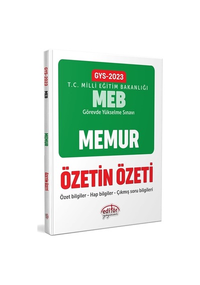 2023 Milli Eğitim Bakanlığı Gys Memur Özetin Özeti Editör Yayınev