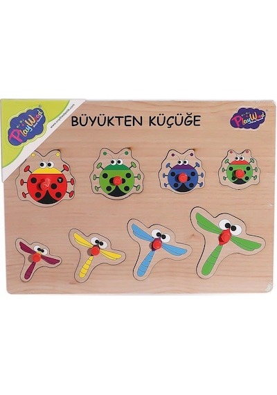 131-132 Ony Ahşap Tutmalı Puzzle Büyükten Küçüğe