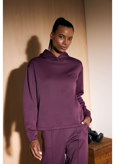 Defacto Defactofit Standart Fit Kapüşonlu Baskılı Sporcu Sweatshirt F1690ax25wnbr171 Bordo