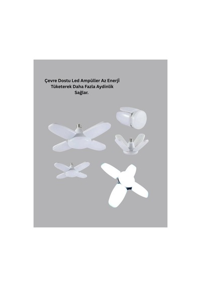 Enerji Tasarruflu Led Ampül 60 Watt 4 Kollu Beyaz Işık Yeni Nesil - Hs08375682-4250 Renkli Renkli