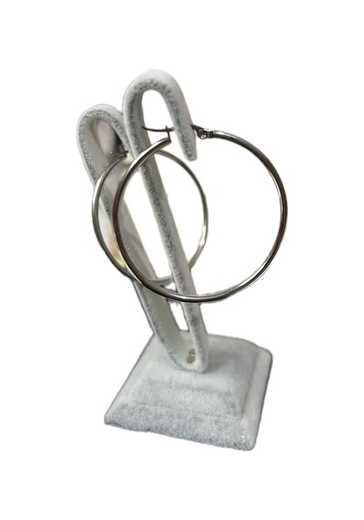 Çelik Büyük Boy Halka Küpe 5cm Paslanmaz Çelik Silver Renk Günlük Şık Küpe Altın - Çok Renkli