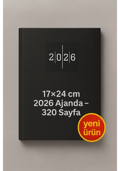 Cilt Bezli Siyah Ajanda 17 24 Cm 320 Sayfa, Günlük Planlayıcı, Ofis & Okul Kullanımı Siyah