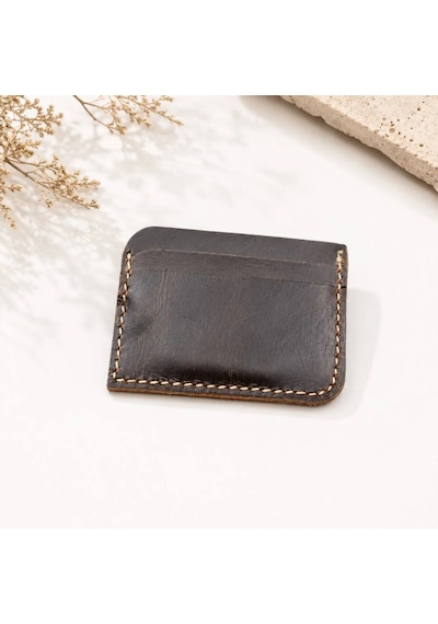 Oakco Leather Hakiki Deri Handmade Kahverengi-yeşil Kartlık Kahverengi Koyu Kahve