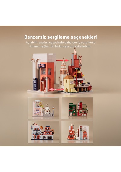 Balody Restoranlar Sokağı Serisi Çin Lokantası Bl21317 Mini Blok Yapı Oyuncakları Seti