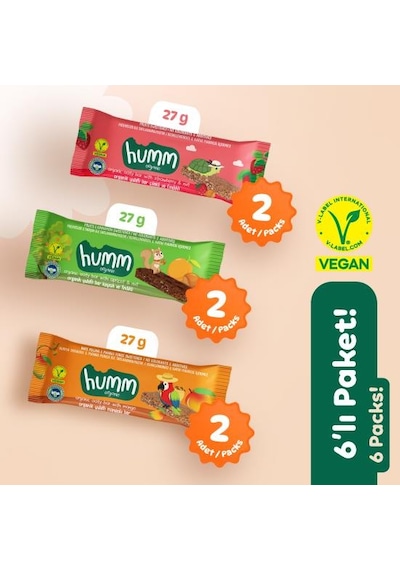 Organik Vegan Çilek Kayısı Ve Mango Yulaf Bar Atıştırmalık Paketi - 6 Adet 3 Çeşit 160 G