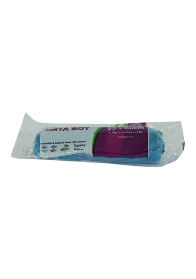 Çöp Torbası Orta Boy 55x60cm 70gr 11mikron 30lt Mavi Rulo 20 Adet