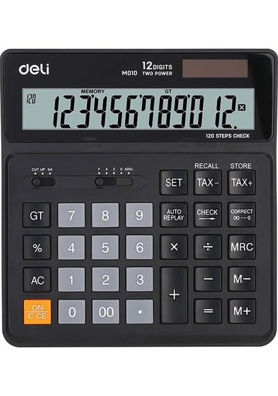 Deli Hesap Makinesi Smart 12 Hane Siyah M01020
