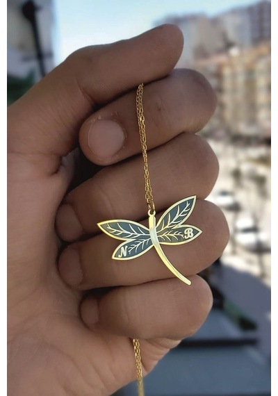925 Ayar Gümüş 24 Ayar Altın Kaplama Harfli Yusufcuk Kolye Gold
