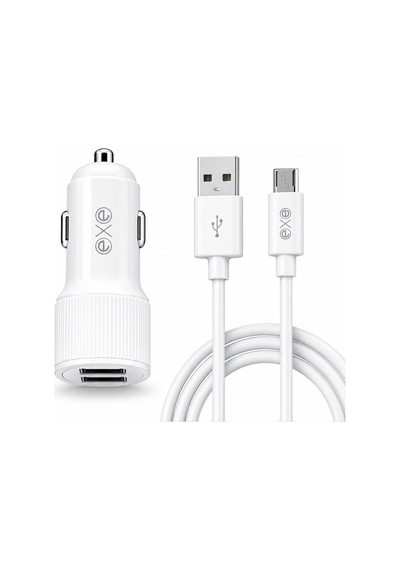 Exe 15w Çift Usb Araç Şarj Adaptörü Micro Usb Kablolu Hızlı Şarj Seti