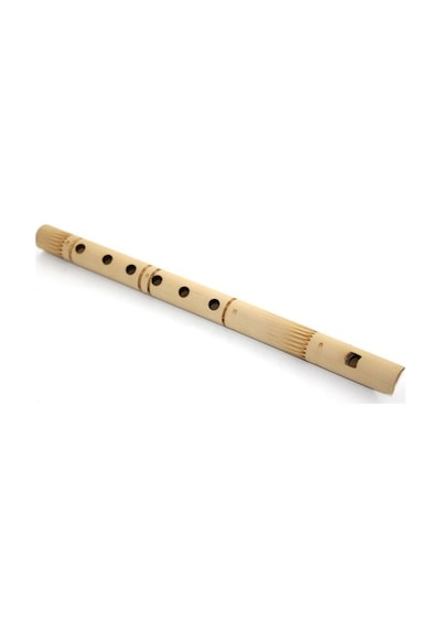 Büro Ev Ofis Hobi Müzik Keyfi İçin Tekli 30cm Bambu Yapım Müzik Aleti Flüt Çalgısı