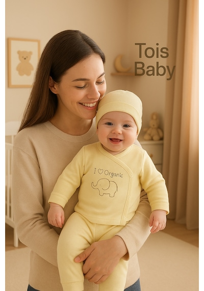 Tois Baby Organik Hastahane Çıkışı Bebek Takımı 0-3 Ay Sarı Renk Sarı