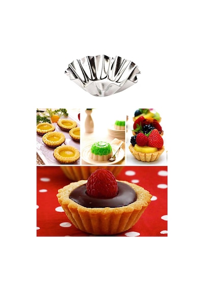 12 Adet Paslanmaz Mini Kek Kalıbı, Cupcake, Tart, Tartolet, Brownie, Topkek, Muffin Kalıbı Metal Kah Diğer