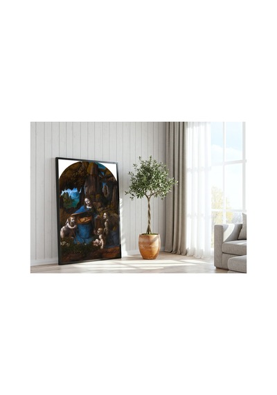 Rönesans Leonardo Kayalıklar Madonnası Çerçevesiz Poster 21x30 Cm A4 Tablo Rönesans Klasik Sanat