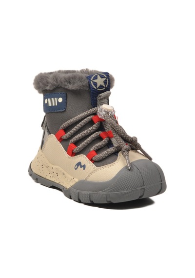 Marcokids Gri İçi Kürklü Soğuğa Dirençli Kaymaz Erkek Çocuk Bot 22672 P Gri